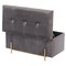 Large Rectangle Velvet Storage Ottoman Stool Box with Golden Legs | Decorative Sitting Bench for Living Room Home Decor with Cylindrical Golden Support